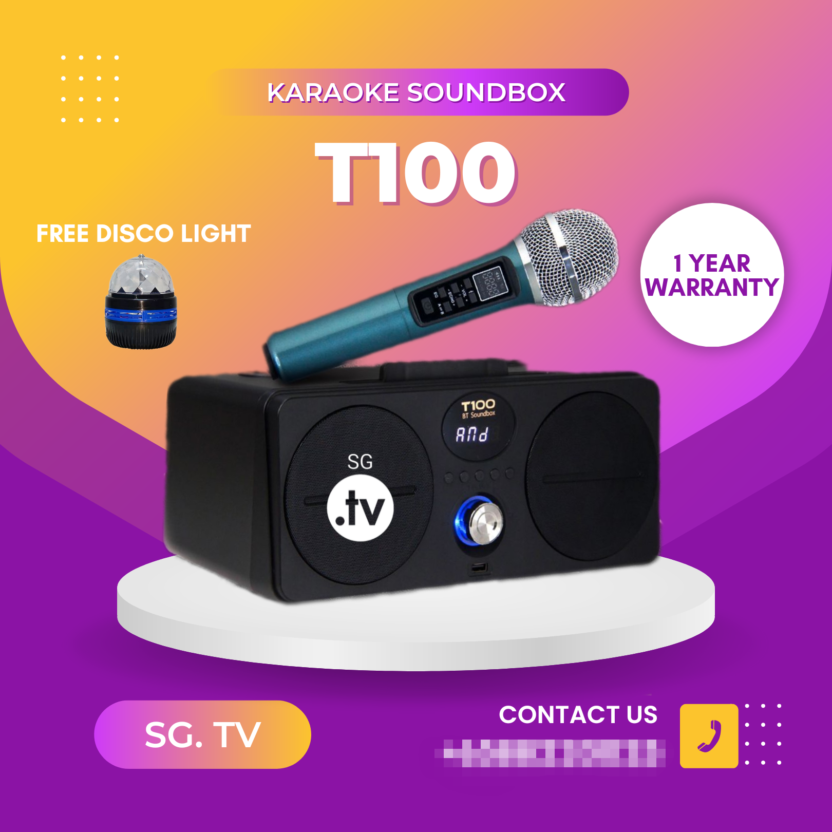 [ONE DAY DELIVERY] T100 SPEAKER | SOUNDBOX WITH BUILT-IN KARAOKE PLAYER | ANDROID [LOCAL SELLER]