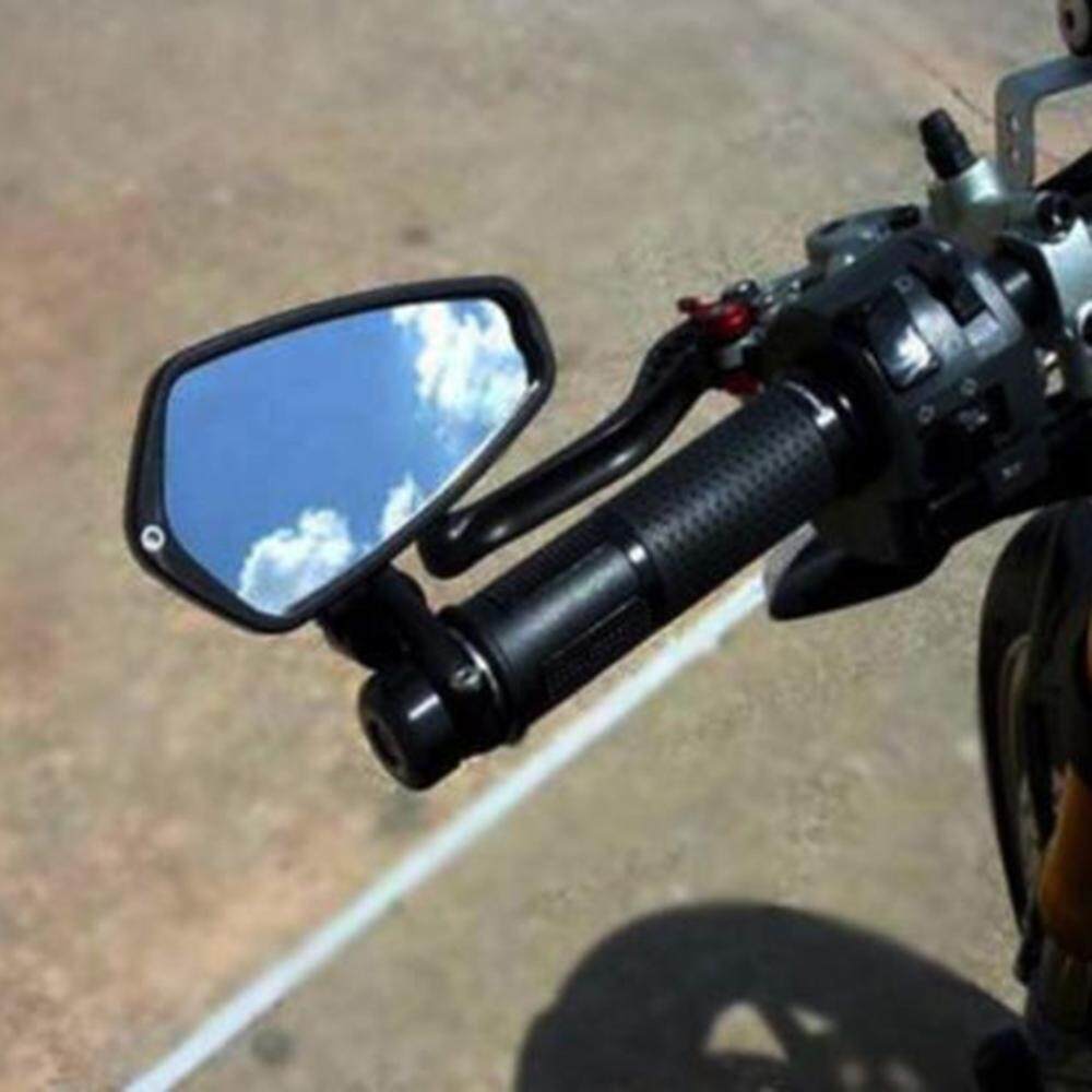 blackhorse 1 Pair 22mm Motorcycle Rear View Black Handle Bar End Side Rearview Mirrors
