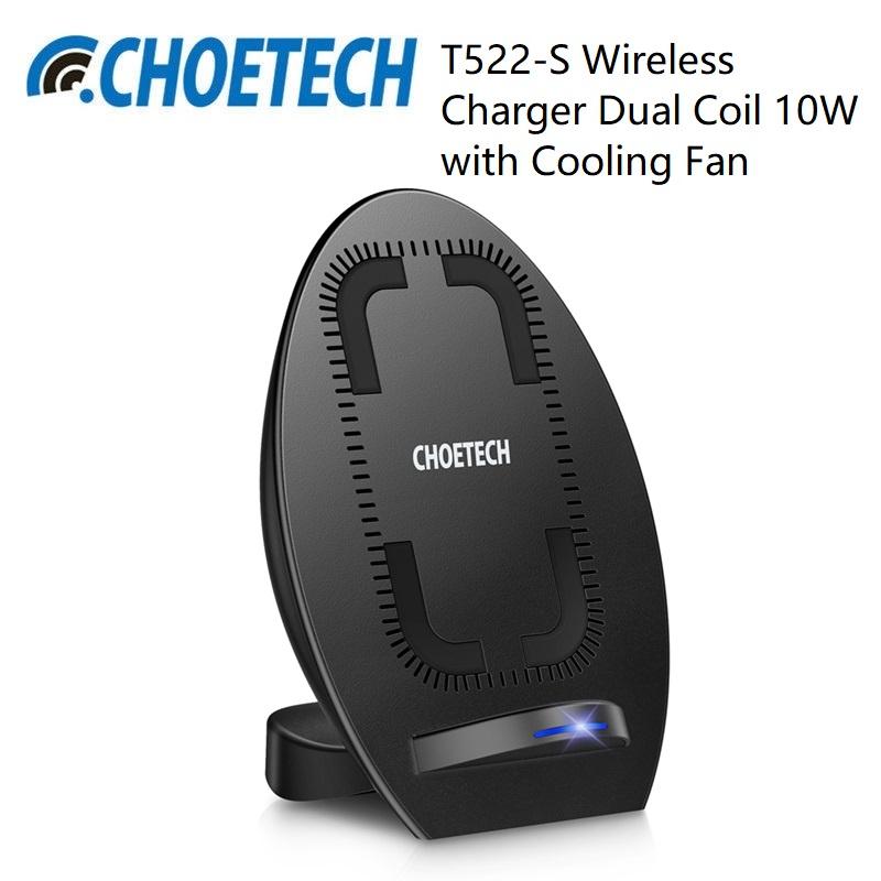 Choetech T522S Qi Wireless Charger 10W Fast Charger with Heat Dissipating Fan
