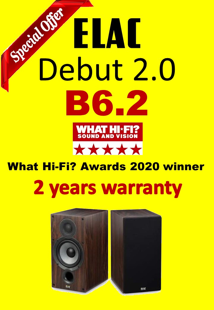 Elac B6.2 Walnut 5 stars By What Hi-Fi?