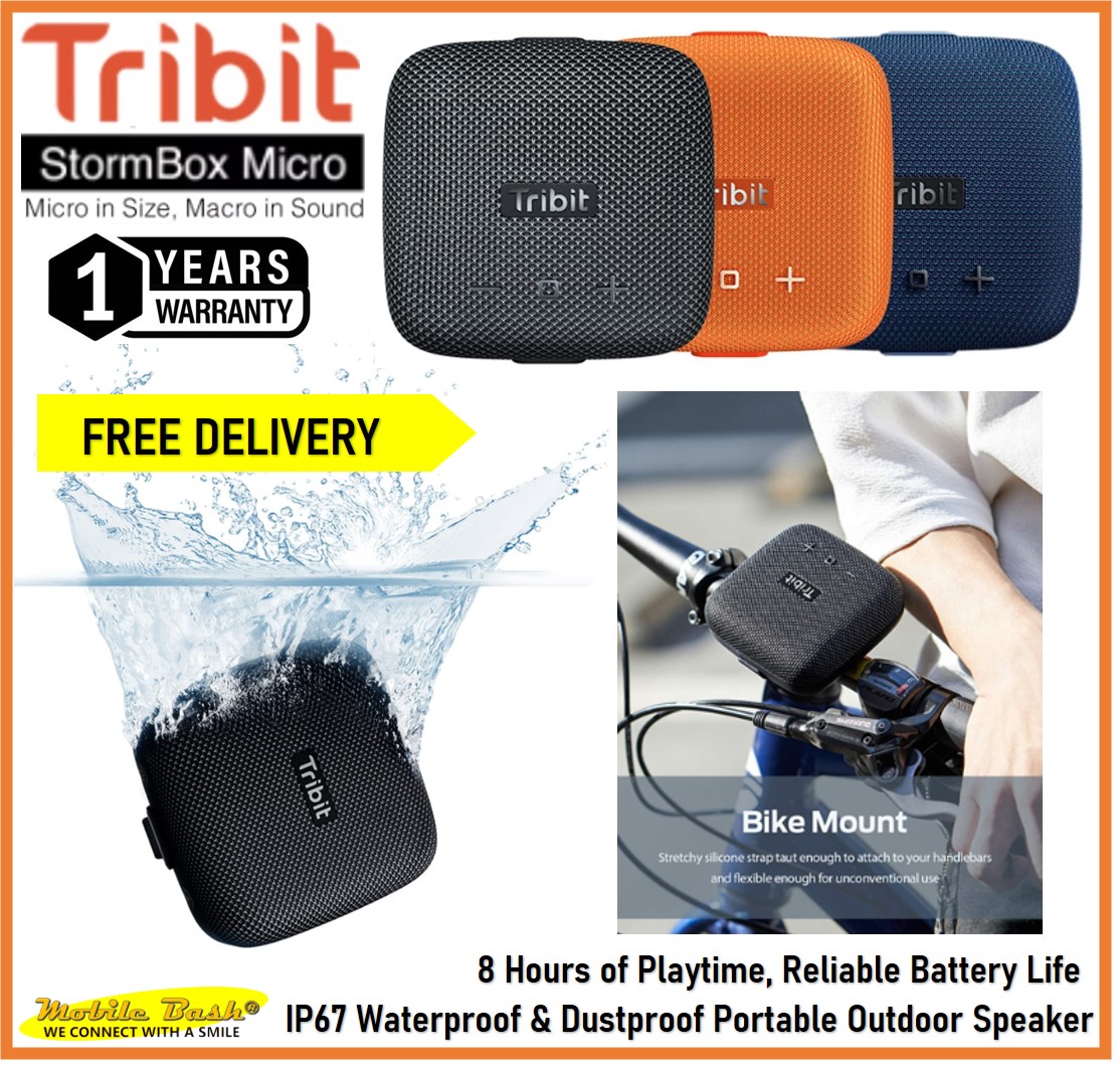 Tribit StormBox Micro Bluetooth Speaker, IP67 Waterproof & Dustproof Portable Outdoor Speaker, Built-in XBass, 1Year warranty