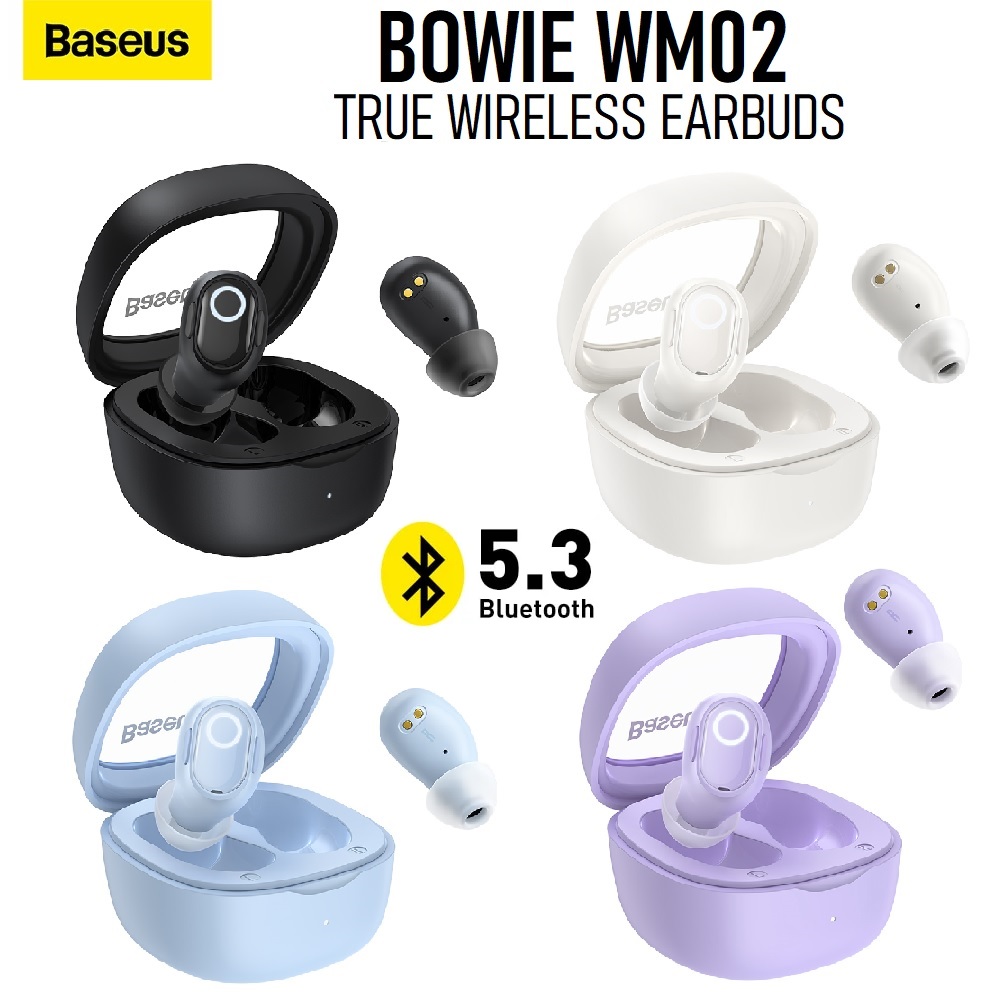Baseus Bowie WM02 True Wireless Earbuds Bluetooth 5.3 TWS Earphone Headset Earpiece Mic Music