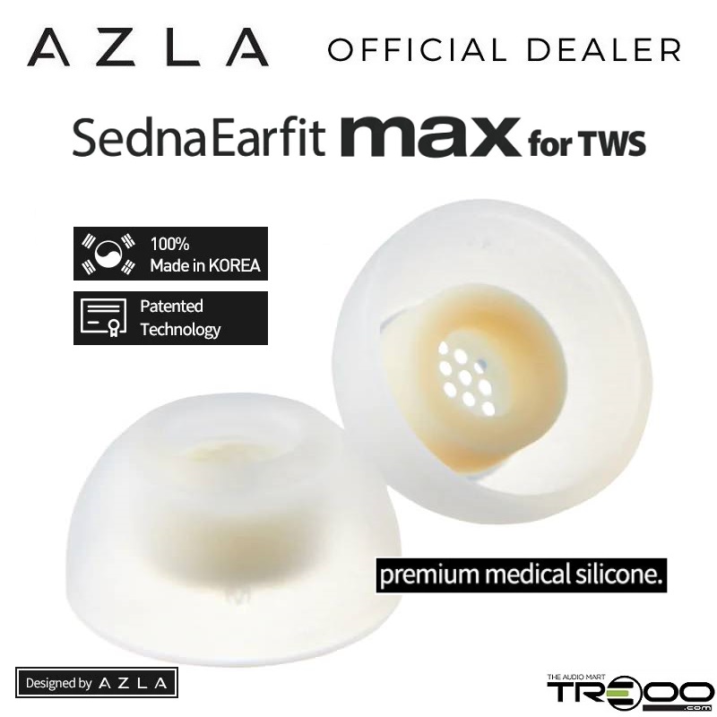 AZLA SednaEarfit MAX (for TWS) Medical Grade Silicone Eartips for True Wireless Earphones