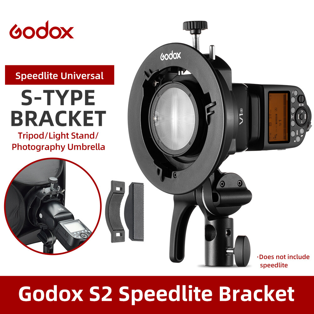 Godox S2 Bowens Mount Flash S-type Holder Bracket for Godox V1 V860II AD200 AD400PRO Speedlite Flash Snoot Softbox