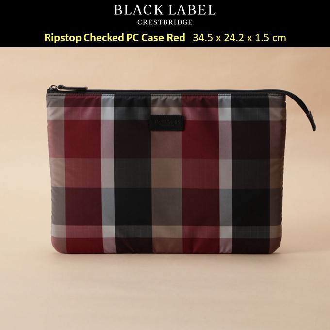 Pre-Order : BLACK LABEL CRESTBRIDGE Ripstop Checked PC Case Red (Delivery within 4 weeks)