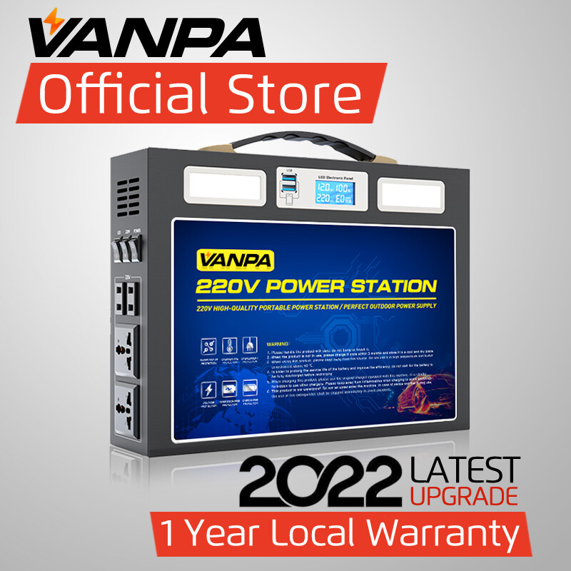 VANPA Portable Power Station 300W/600W/1000W AC 220V Output Emergency Backup Battery Solar Generator For Camping