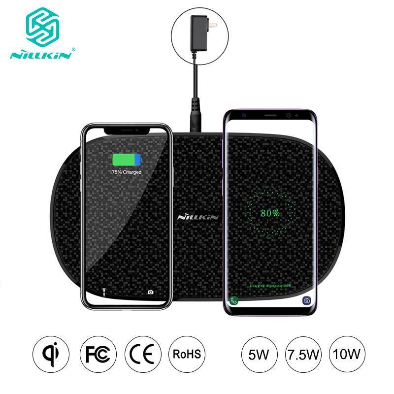 Nillkin 10W Qi Fast Wireless Charger - Gemini Dual Charging Pad for Samsung Galaxy S10 5G S10+ S10e for IPhone XS Max Xr X Gift Adapter